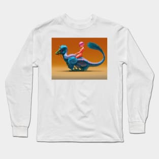 Anime girl on raptor Long Sleeve T-Shirt